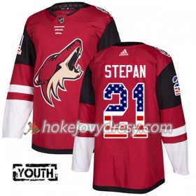 Dětské Hokejový Dres Arizona Coyotes Derek Stepan 21 2017-2018 USA Flag Fashion Černá Adidas Authentic